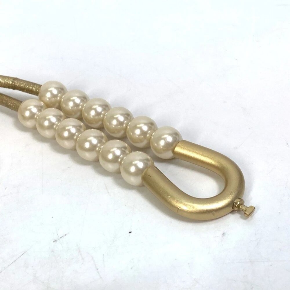 CHANEL 01C Faux pearl belt Leather Gold - Picture 10 of 12